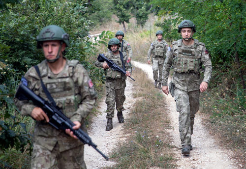 Turkish soldiers on patrol